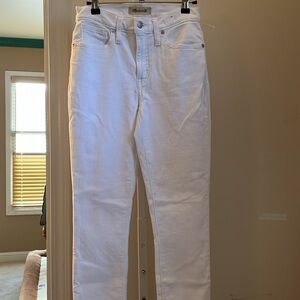 MADEWELL OFF WHITE 9” MID- RISE SKINNY CROP JEANS. NWOT SIZE 25/26.